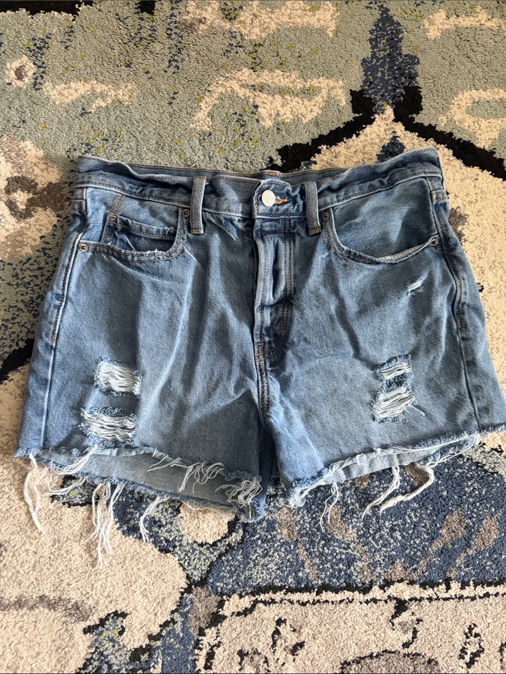 Old Navy Light Blue Distressed Denim Shorts